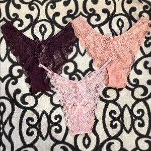 NWT Medium Victoria's Secret Dream Angels Brazilian Lace Panties includes all 3